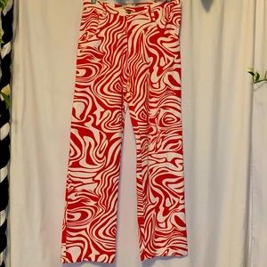 Wide Leg Psychedelic Zebra Print Pants